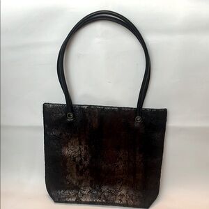 Elaine Arsenault Small Faux Leather Snap Tote NWOT